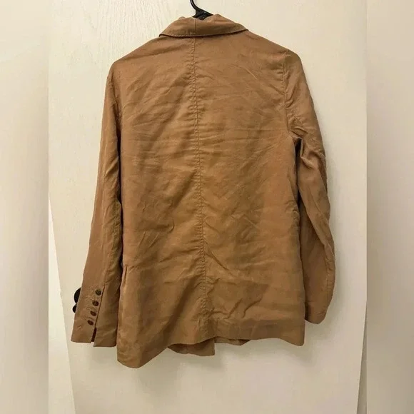Free People Brown Blazer Jacket w Decorative Buttons Collared Neck - Picture 6 of 9